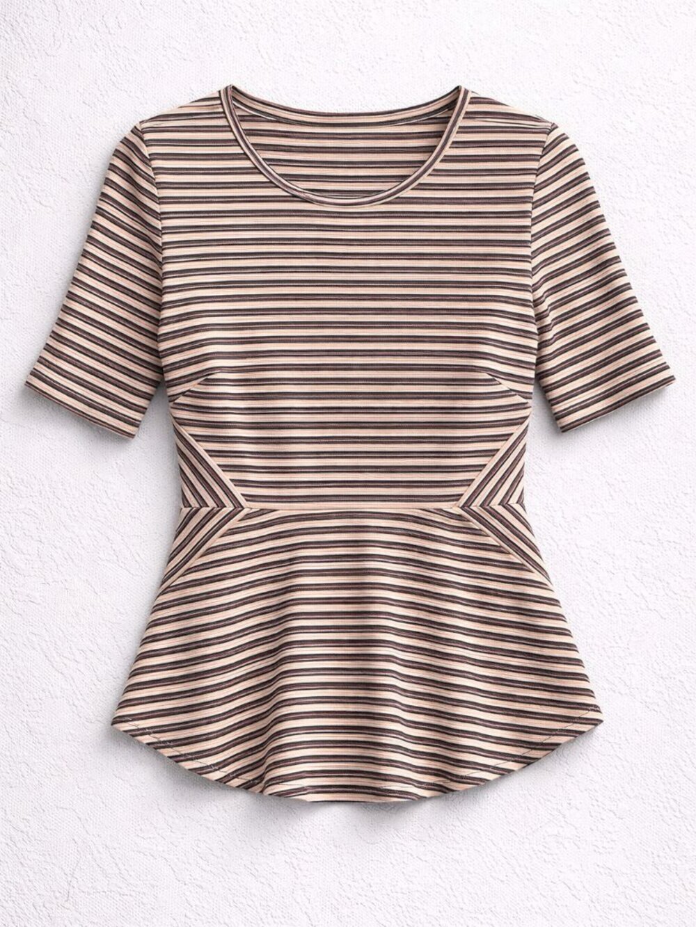 NWT Talbot's Women's Plus Striped Short Sleeve Striped Peplum Top Size X